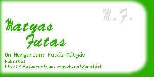 matyas futas business card