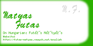 matyas futas business card